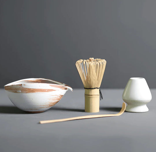 Matcha-set van Keramiek en Bamboe – 4-delig – Japans Theeset