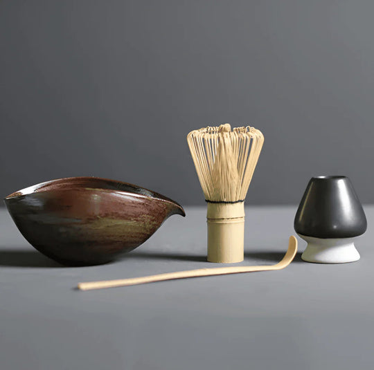 Matcha-set van Keramiek en Bamboe – 4-delig – Japans Theeset