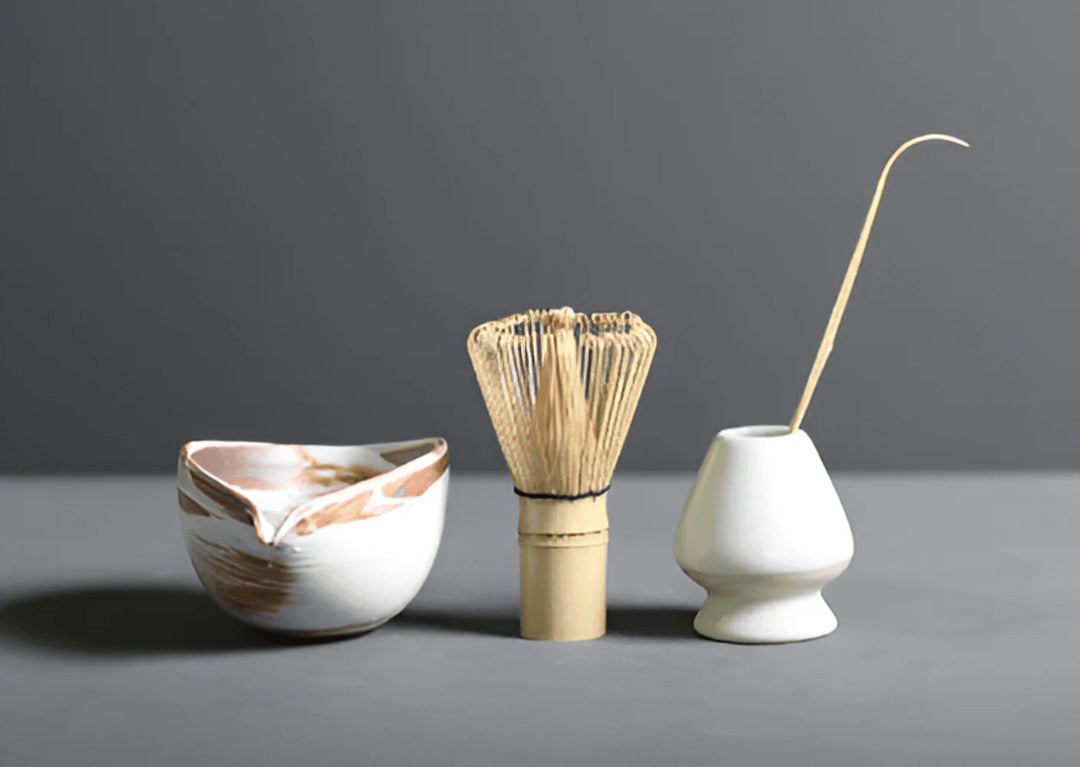 Matcha-set van Keramiek en Bamboe – 4-delig – Japans Theeset