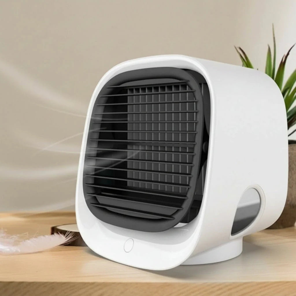 Mini Luchtkoeler 2-in-1 – Luchtbevochtiger &amp; USB Ventilator met LED