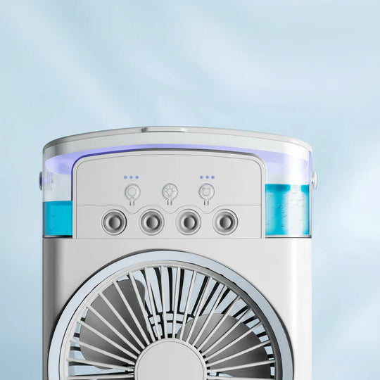 Mini Ventilator &amp; Luchtbevochtiger 2-in-1 – Draagbaar voor Bureau