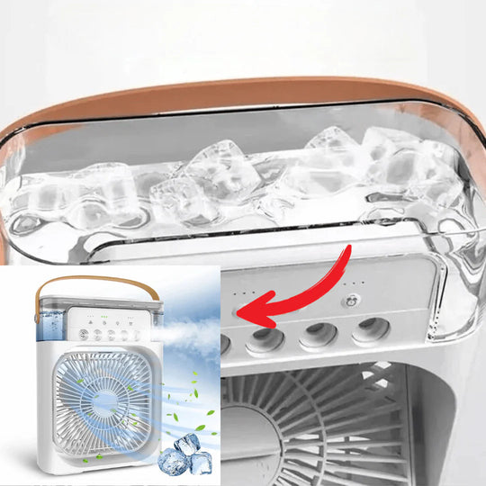 Mini Ventilator &amp; Luchtbevochtiger 2-in-1 – Draagbaar voor Bureau
