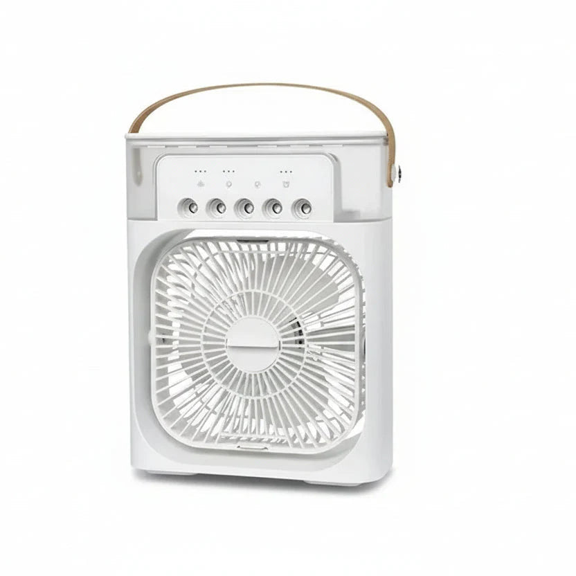 Mini Ventilator &amp; Luchtbevochtiger 2-in-1 – Draagbaar voor Bureau