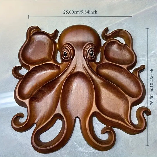 Octopus Serveerplank - Gerecycled Hout - Charcuterie Presentatieplank