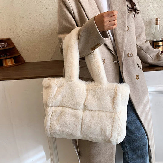 Pluche Handtas Dames – Zachte &amp; Ruime Wintertas (35 cm)
