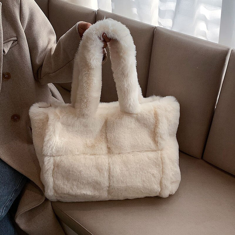 Pluche Handtas Dames – Zachte &amp; Ruime Wintertas (35 cm)