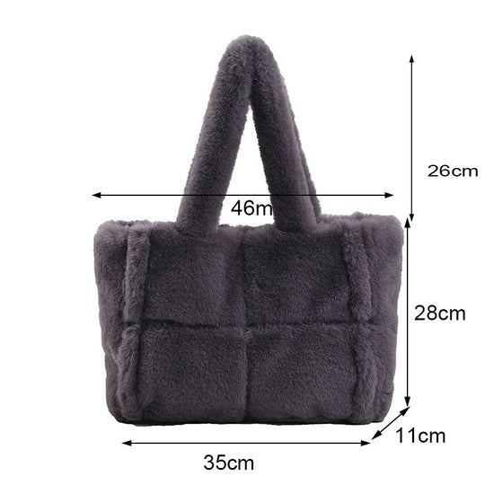 Pluche Handtas Dames – Zachte &amp; Ruime Wintertas (35 cm)