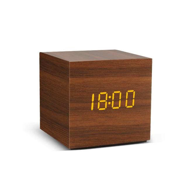 Minimalist Wooden LED Alarm Clock