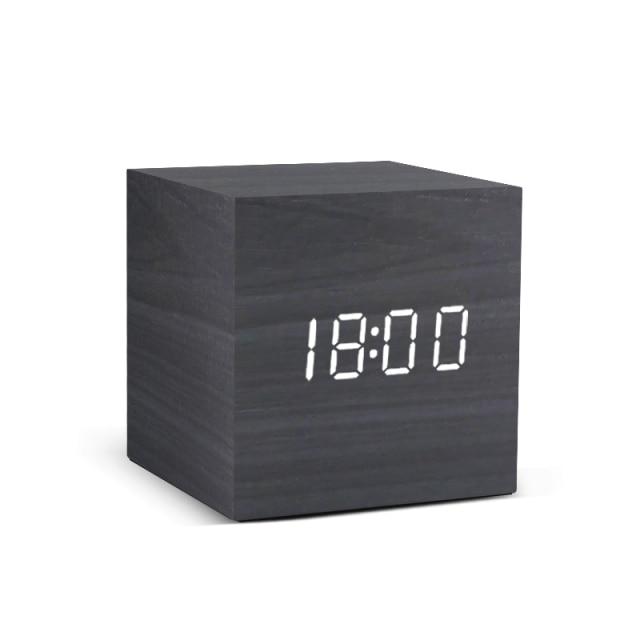 Minimalist Wooden LED Alarm Clock