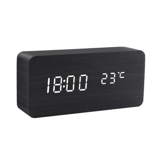 Minimalist Wooden LED Alarm Clock