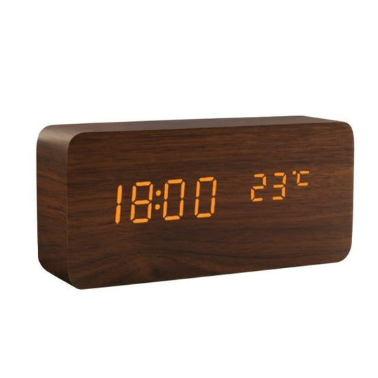 Minimalist Wooden LED Alarm Clock