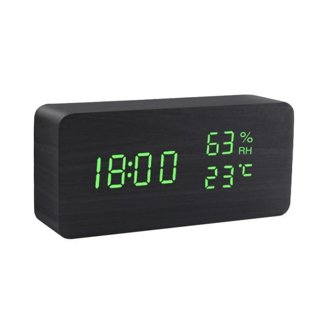 Minimalist Wooden LED Alarm Clock