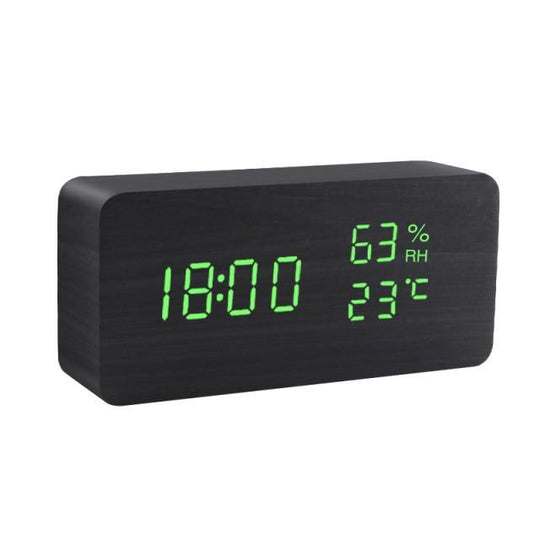 Minimalist Wooden LED Alarm Clock