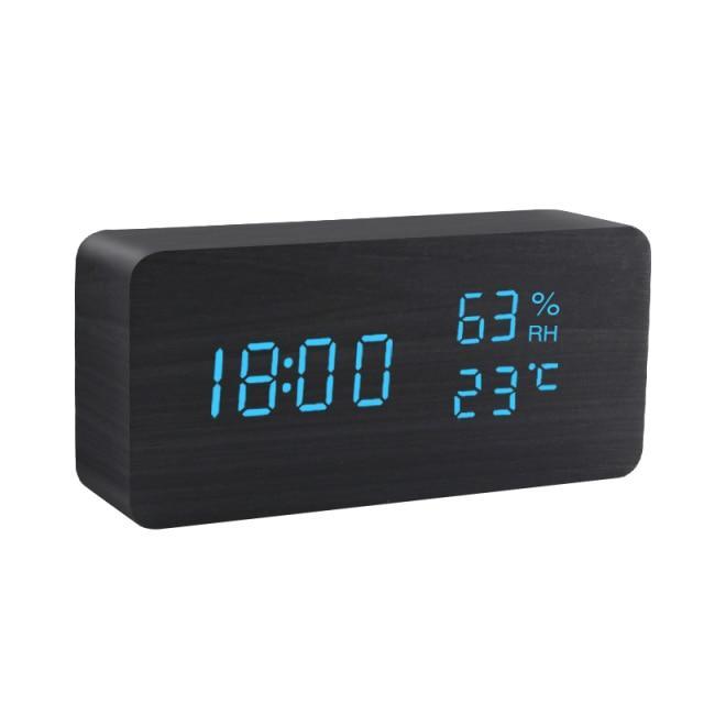 Minimalist Wooden LED Alarm Clock