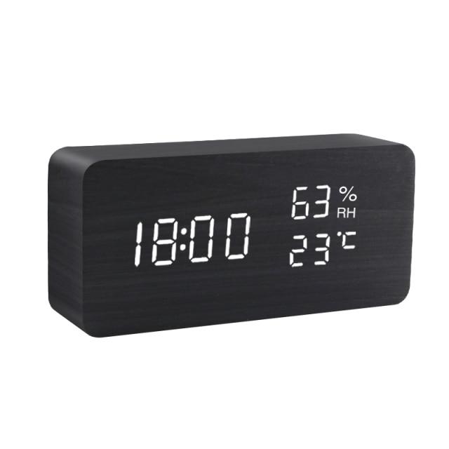 Minimalist Wooden LED Alarm Clock