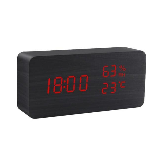 Minimalist Wooden LED Alarm Clock