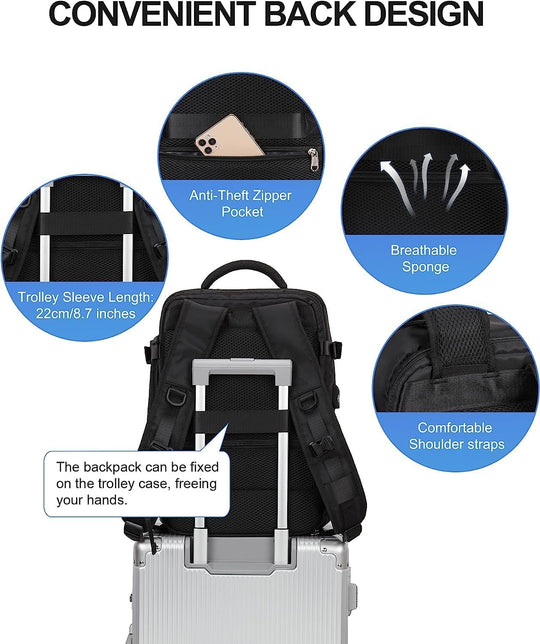 Reisrugzak 40L Waterdicht – Schoenvak, USB-poort &amp; Laptopvak