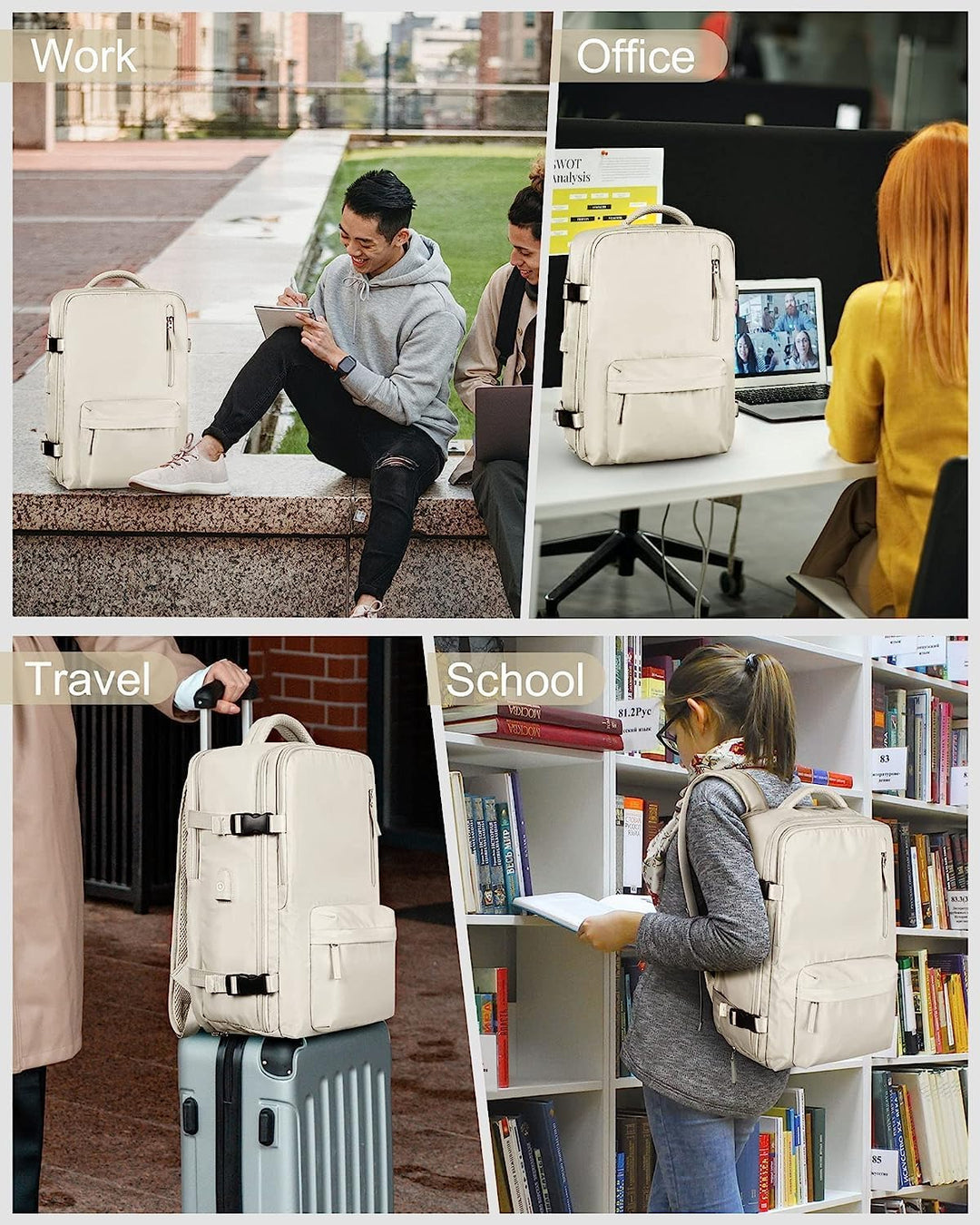 Reisrugzak 40L Waterdicht – Schoenvak, USB-poort &amp; Laptopvak