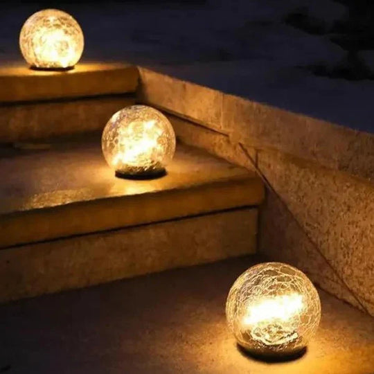 Solar Tuinlamp met Gebarsten Glas - Sfeerlicht voor Buiten