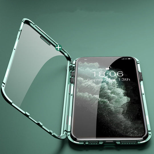 Magnetische 360° Glas Beschermde iPhone hoesje
