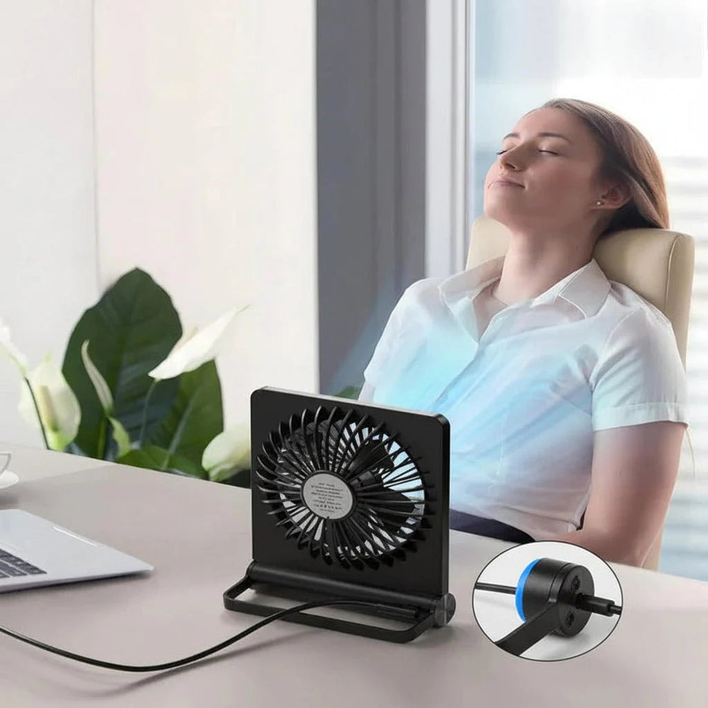 USB Bureauventilator Compact – Verstelbare Luchtstroom, Draagbaar