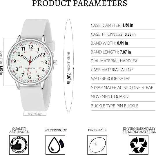 Verpleegkundige Horloge Waterdicht – Speldhorloge voor Zorg