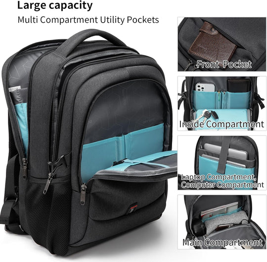 Laptop Travel Backpack – Waterproof with USB Port, Organized