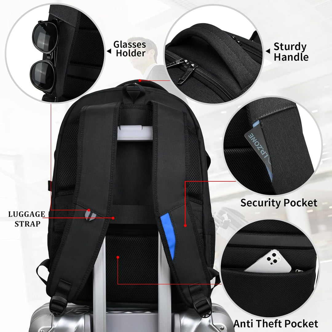 Laptop Travel Backpack – Waterproof with USB Port, Organized