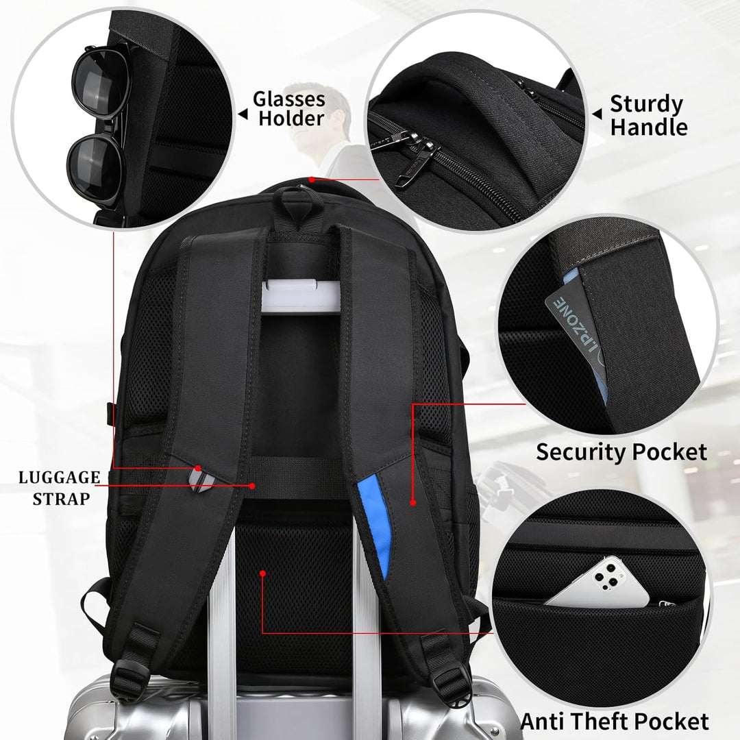 Laptop Travel Backpack – Waterproof with USB Port, Organized