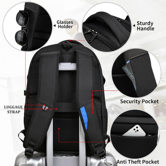 Laptop Travel Backpack – Waterproof with USB Port, Organized