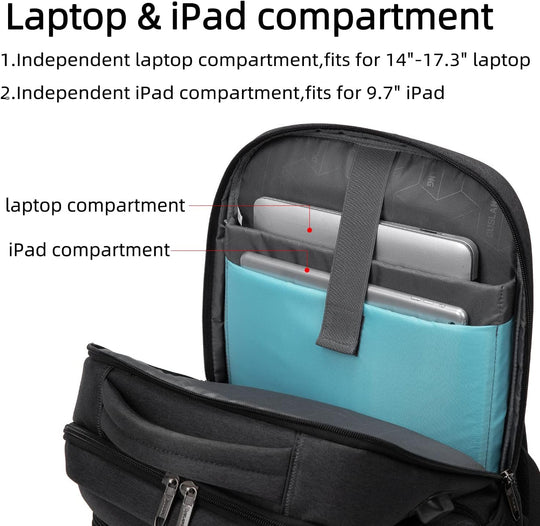 Laptop Travel Backpack – Waterproof with USB Port, Organized