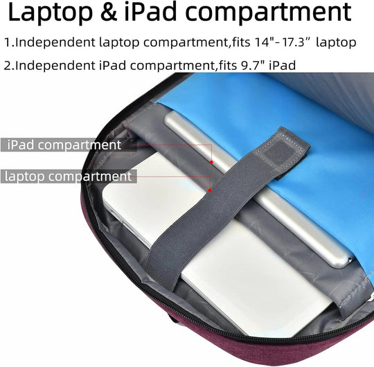 Laptop Travel Backpack – Waterproof with USB Port, Organized