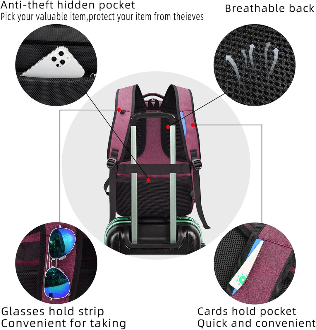 Laptop Travel Backpack – Waterproof with USB Port, Organized