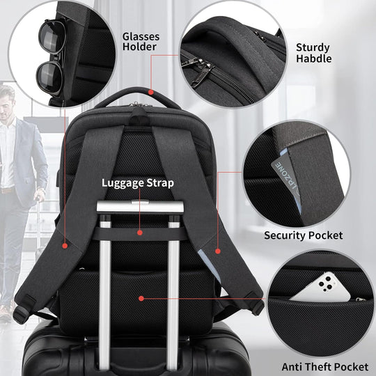 Laptop Travel Backpack – Waterproof with USB Port, Organized
