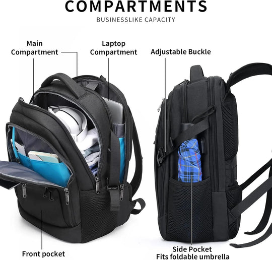 Laptop Travel Backpack – Waterproof with USB Port, Organized