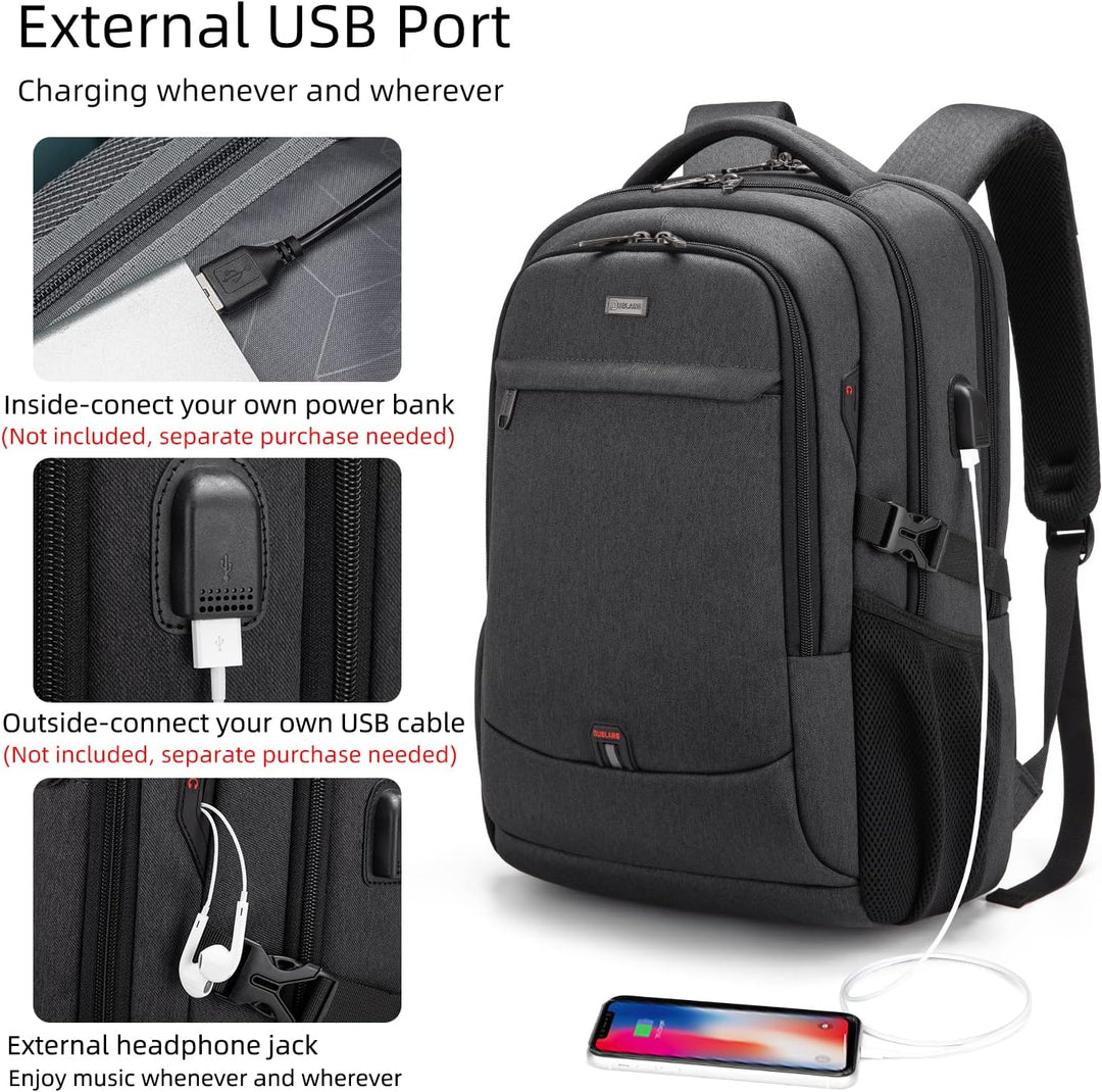 Laptop Travel Backpack – Waterproof with USB Port, Organized