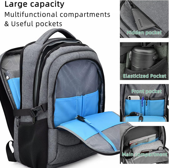 Laptop Travel Backpack – Waterproof with USB Port, Organized